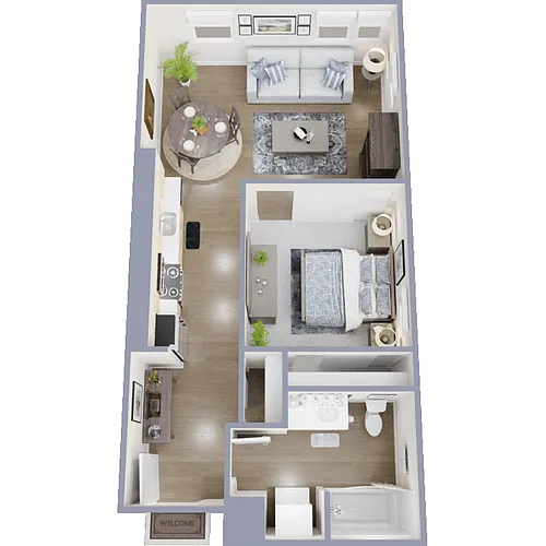 Floor plan Open 1 Bed 1 Bath