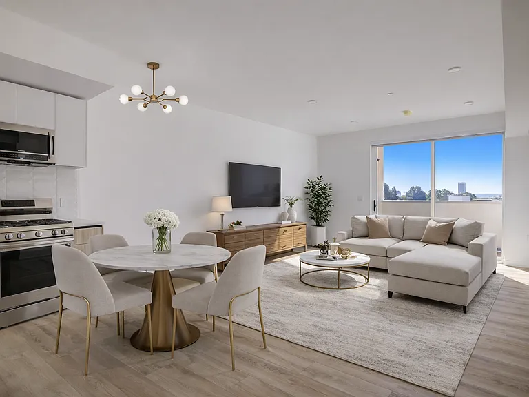 Certain photos may include virtual staging for illustrative purposes only. Furniture and decor shown are not included in the lease. No structural changes, alterations to layout, finishes, fixtures, or views have been made to the unit.