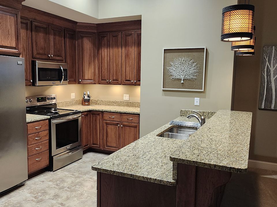 Kitchen with granite countertops