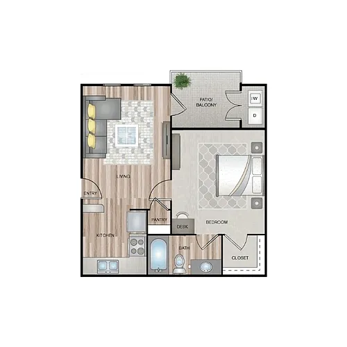 Floor plan A1 - One Bedroom One Bathroom