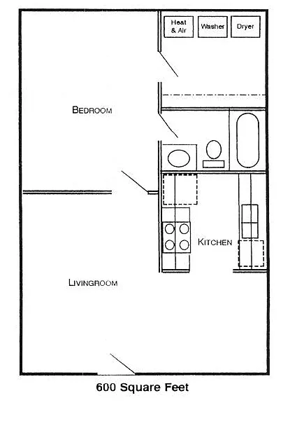 Floor plan 1Bed-1Bath