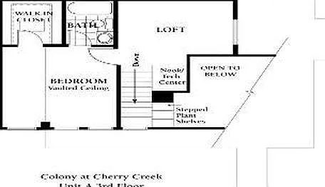 Top floor with loft and main bedroom and bathroom