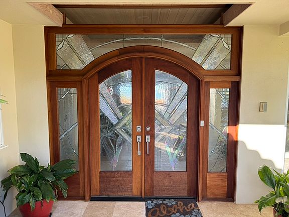 Custom stained glass entry door.