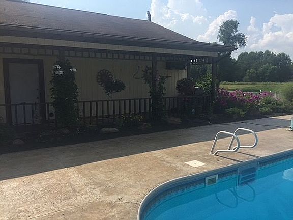 Backyard Barn next to Pool
