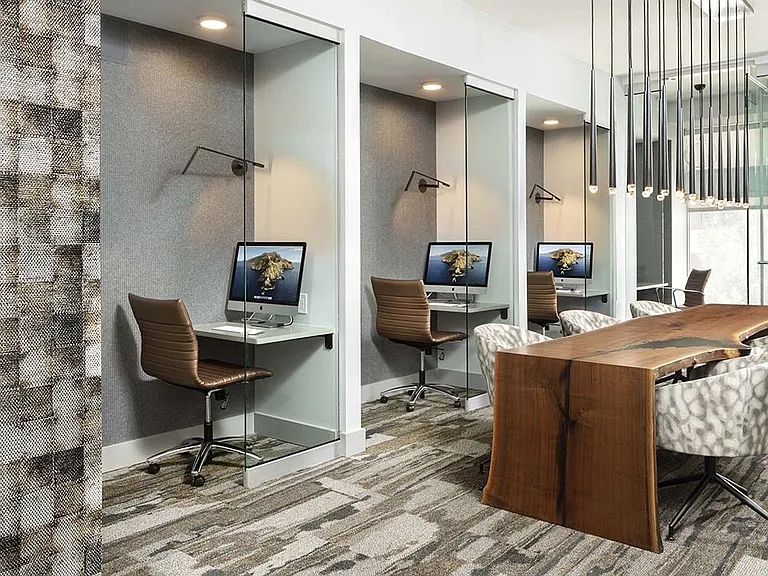Apartment community business center at Griffis Cherry Creek in Denver, Colorado.