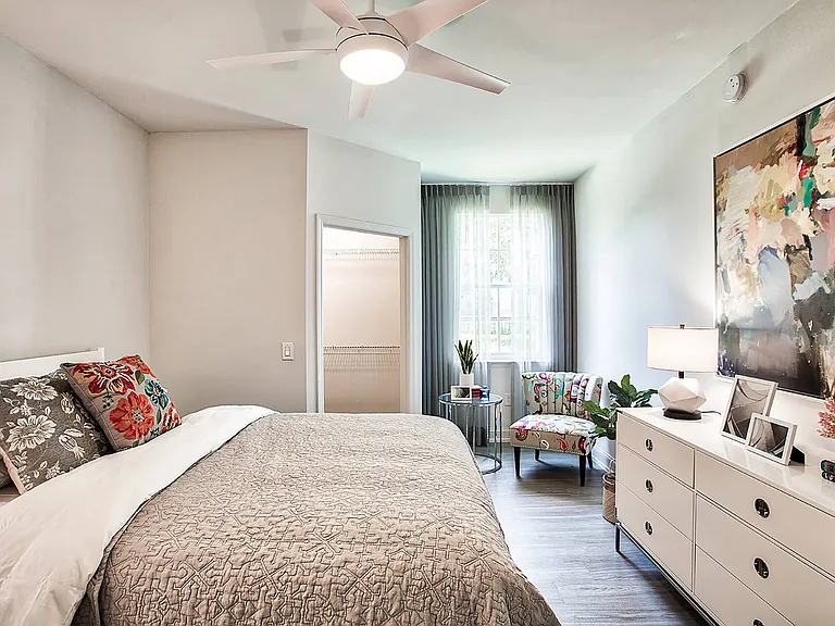 Spacious bedroom with walk in closet