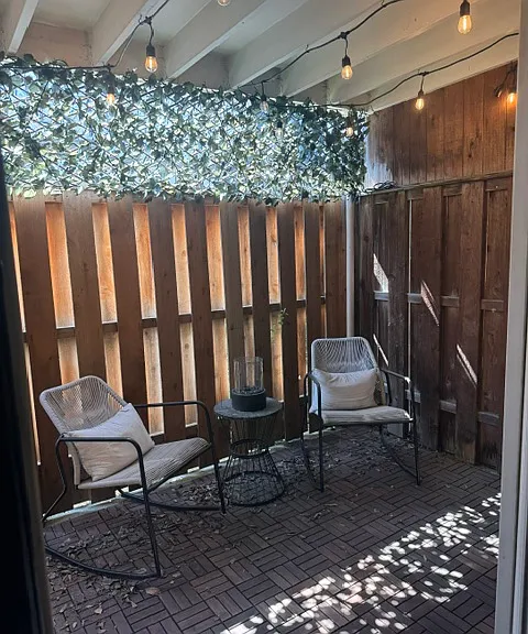 Private relaxing patio, great for morning coffee or relaxing at the day's end.