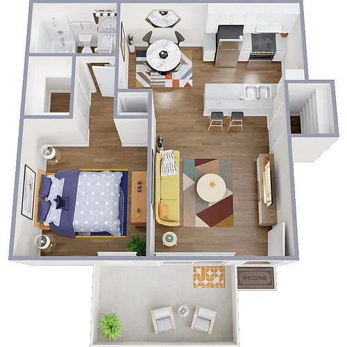 Floor plan One-Bedroom, One-Bathroom