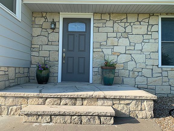 front door stone finish