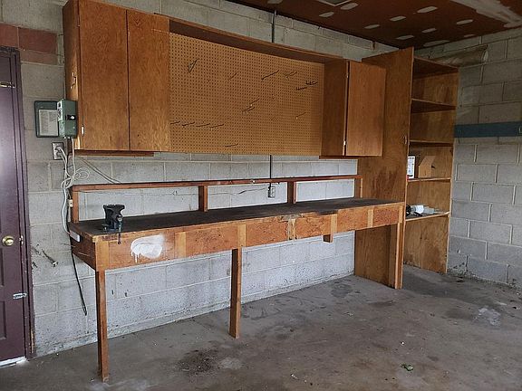 work bench in garage
