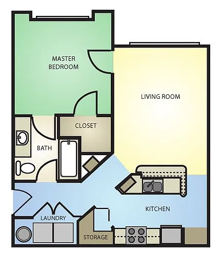 Floor plan 1 Bed 1 Bath