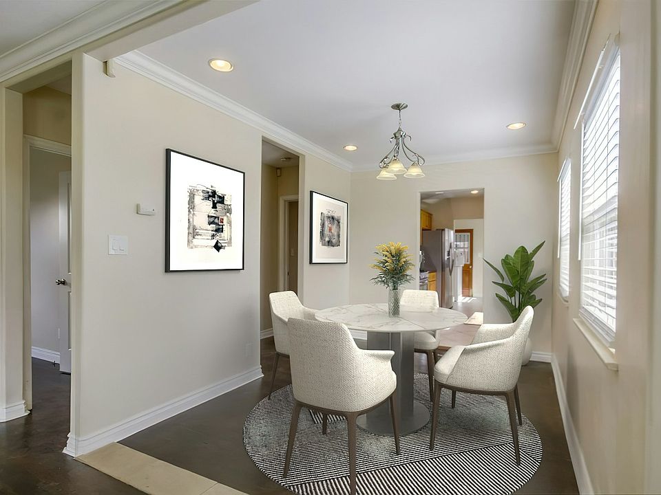 Digitally staged dining area