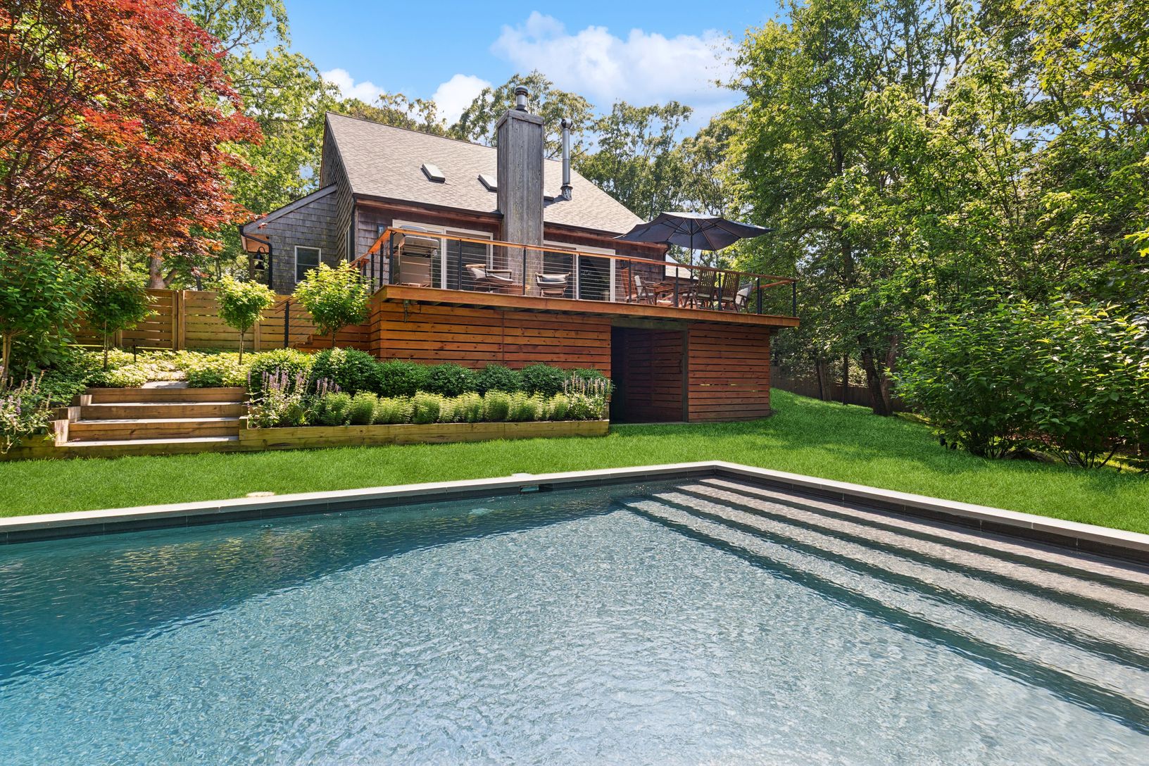 Heated saltwater gunite pool