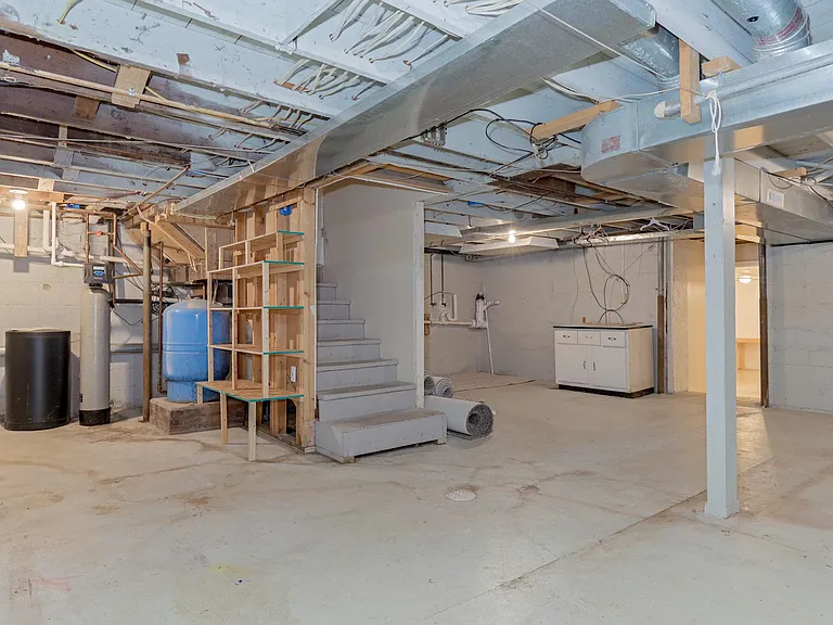 Basement laundry room.