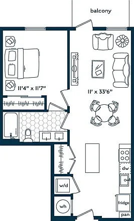 One Bedroom One Bath (677 SF) One Bedroom One Bath (677 SF)