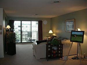 Living room view of deck