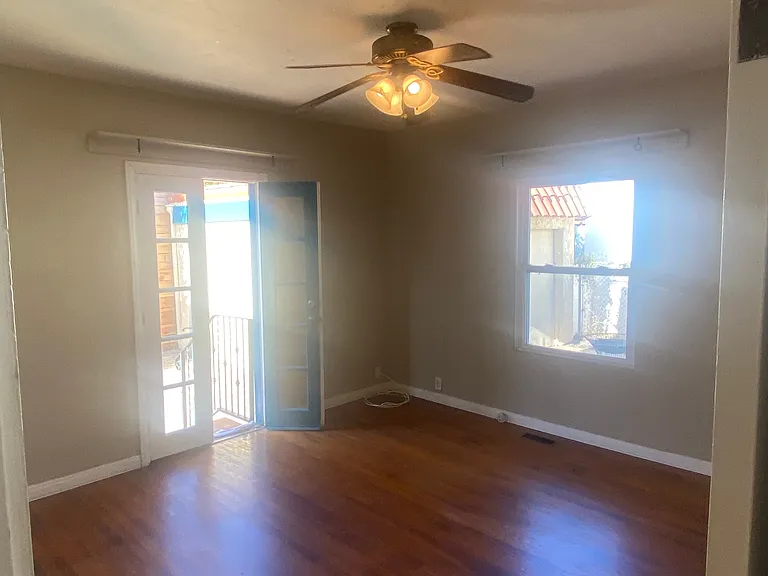 Bedroom with access to backyard
