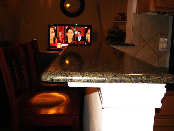 Breakfast bar kitchen area.