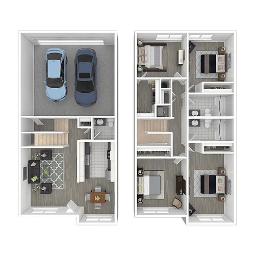 Floor plan 4 Bedroom Townhome