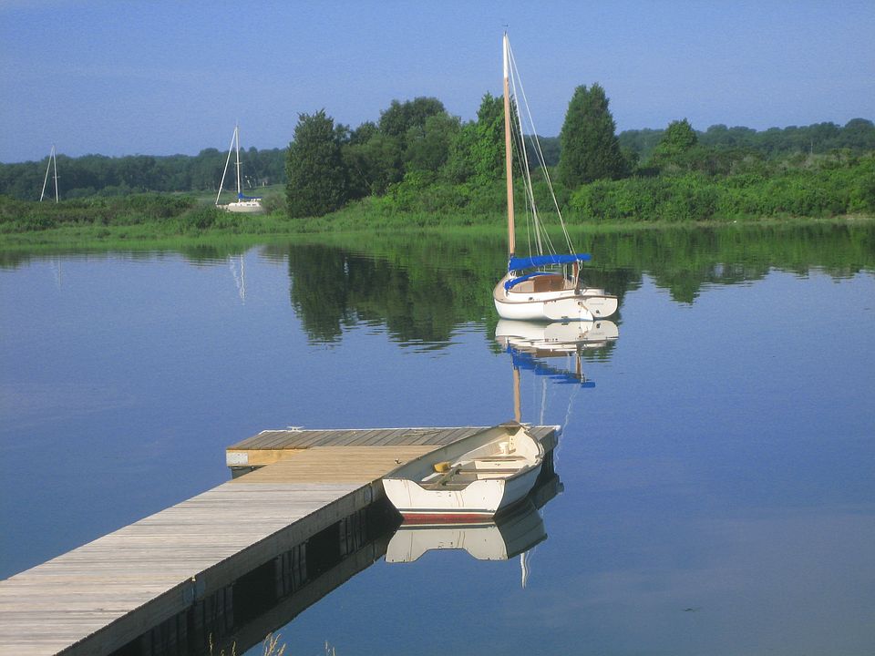 Our dock and sailboat
