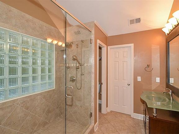 Upgraded master bathroom with double shower