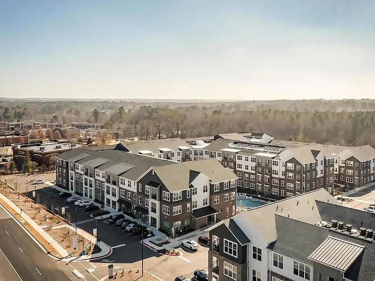 Aerial View of Alta Wren Featuring Modern Community Buildings and Central Pool