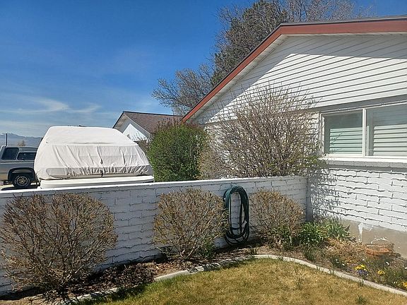 Cinder block wall - backyard
