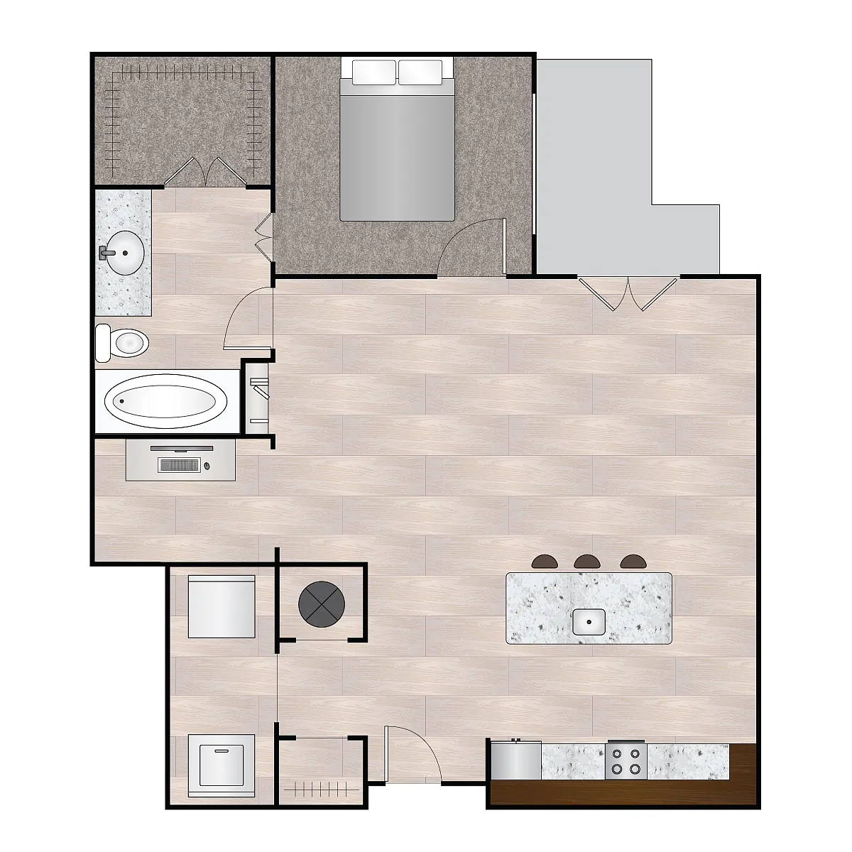 Floor plan A Sei 830 sqft - 866 sqft