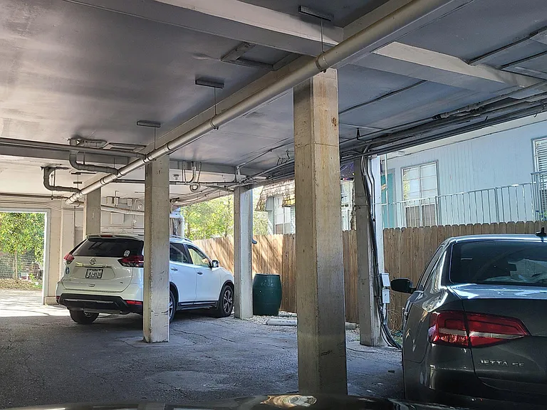 One covered parking space
