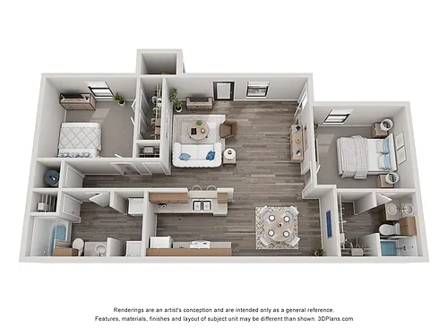 Floor plan Two Bedroom Two Bathroom