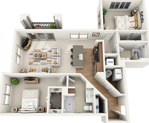 Floor Plan 2G | Wells Street Station | Apartments in Delafield, WI Floor Plan 2G | Wells Street Station | Apartments in Delafield, WI