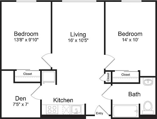 Floor plan B08 - Renovated