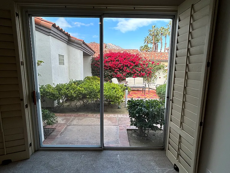 Main bedroom's view of courtyard