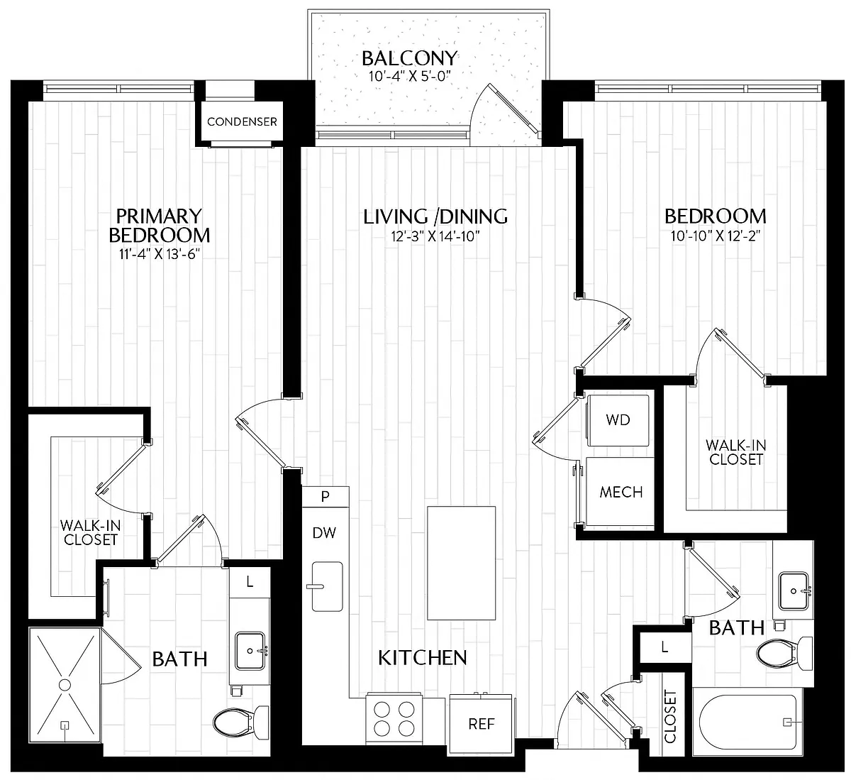 Floor plan 2 Bed/2 Bath-B2M8