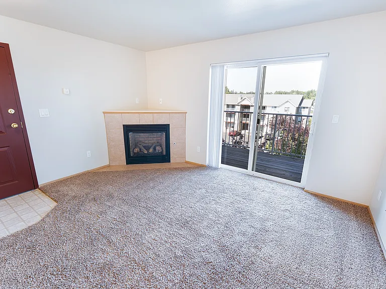 Fireplace Next To Private Balcony