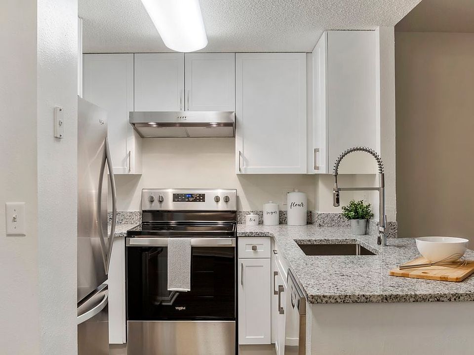 Renovated Package II kitchen with white cabinetry, quartz countertops, stainless steel appliances, and hard surface flooring
