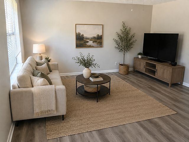 Virtual staged living room