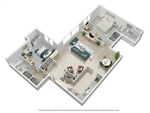 Floor plan 2 BED 2 BATH