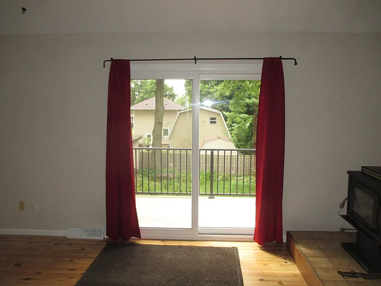 Living room view with deck