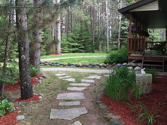 Flagstone path from drive