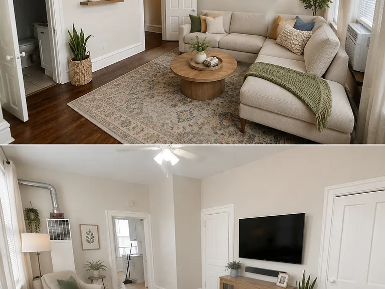 Living room virtually staged