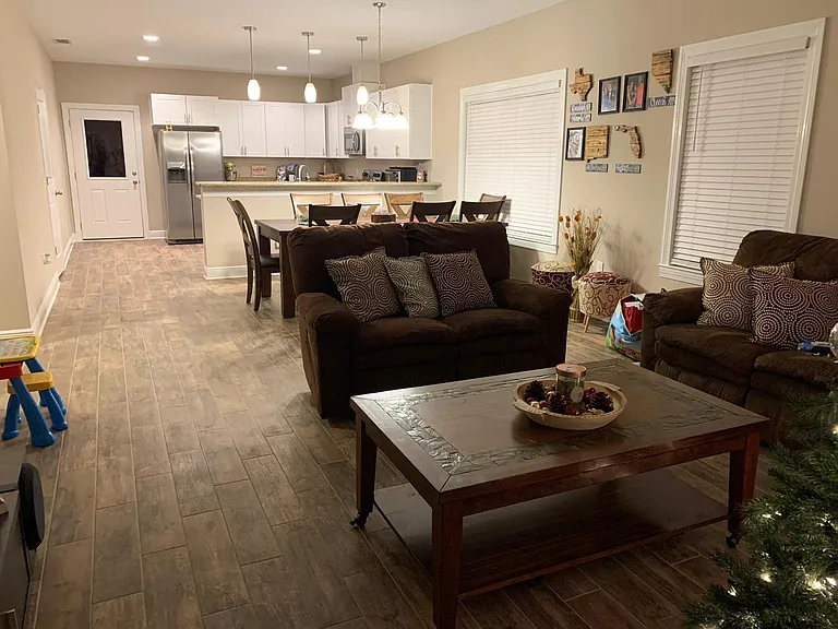 Open floor concept. Living/dining room.