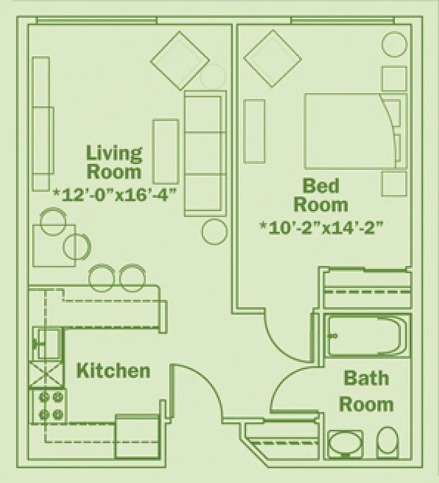 Floor plan One Bed