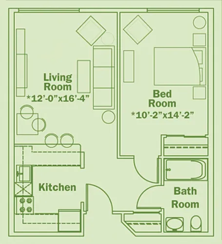 Floor plan One Bed