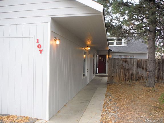 Covered entry offers shelter & privacy