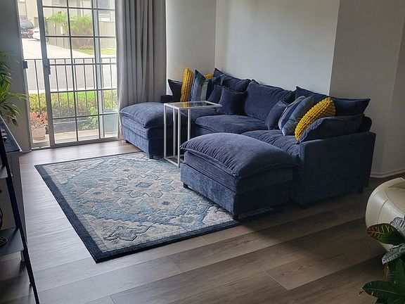 Shared living room. Discuss furniture options with roommate.