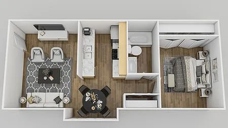 Floor plan 1 Bedroom 1 Bath Reno
