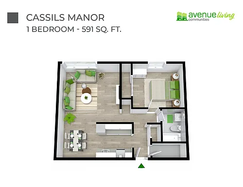 Floor plan - 1 Bedroom
