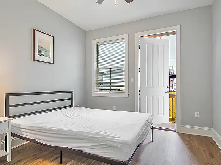 Spacious bedroom with private bathroom (similar room shown - no exterior door in this bedroom)
