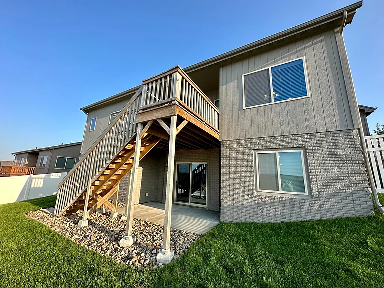 Back patio with basement walk-out